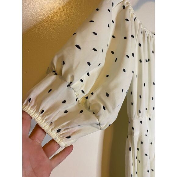 OPT Anthropology brand Valentina cream dress with black polka dots NWT size XS - Picture 12 of 16